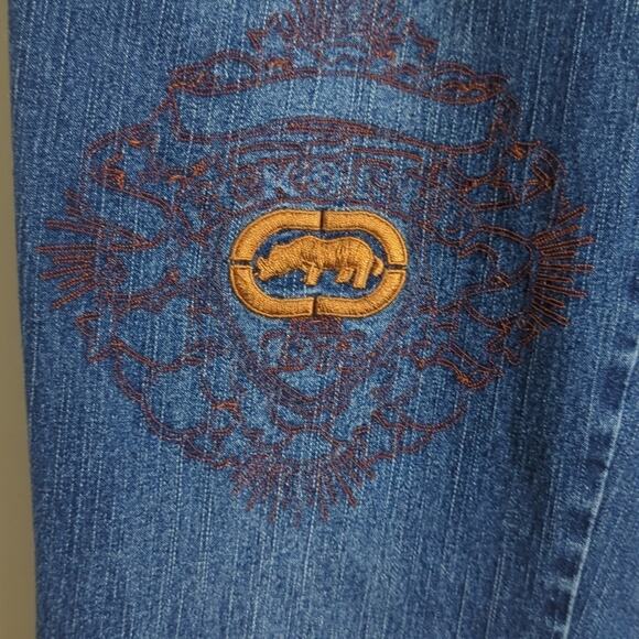 Vintage ECKORED Jeans with Embroidered Patchwork Rhinoceros Juniors 5 - Picture 5 of 16